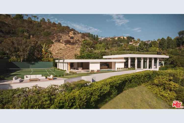 Trousdale Oasis Modern Mid Century Estate Tennis Court Pool Panoramic Views